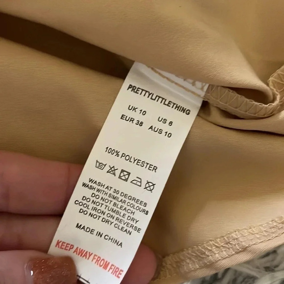 PRETTY Little Things Tan Mini Skirt with Tie Size 6 - Picture 9 of 9